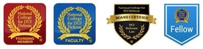 Professional certification badges featuring laurel wreaths and organizational seals
