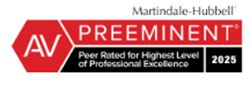 AV Preeminent Martindale-Hubbell 2025 professional rating badge